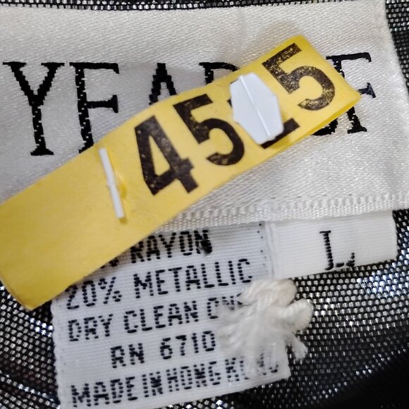 Vintage Year Of Silver Metallic Long Sleeve Button Shirt - Picture 3 of 5